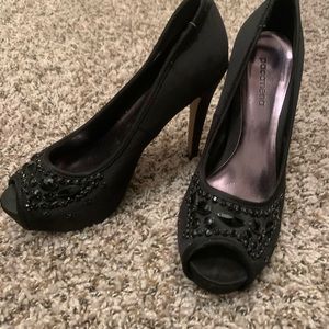 Black Jeweled pumps